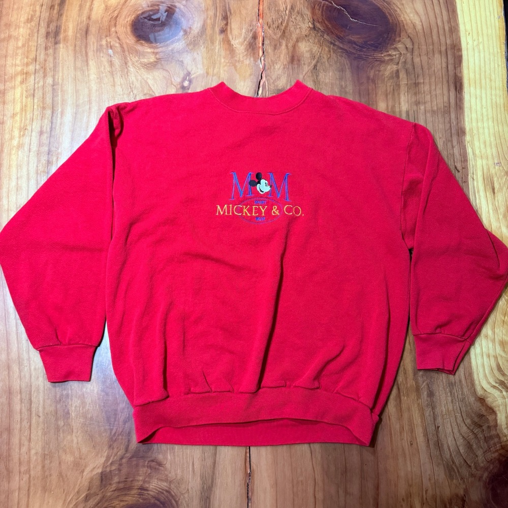 Vintage Mickey Inc Sweatshirt Shirt L Men's Disney's Crew neck Sport Wear A3-24
